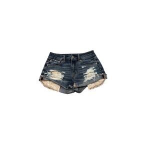 American Eagle Hi Rise Lace Pocket Boho Distressed Festival Shorts Size 2